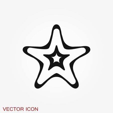 Sea star icon. Starfish sign. Sea animal symbol isolated on background.のイラスト素材