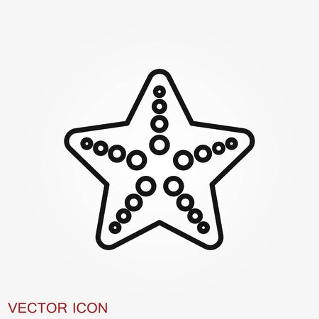 Sea star icon. Starfish sign. Sea animal symbol isolated on background.のイラスト素材