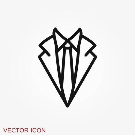 Suit icon symbol isolated on background.. Vector art.のイラスト素材