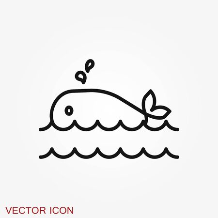 Whale icon. Underwater. Animal symbol isolated on background.のイラスト素材