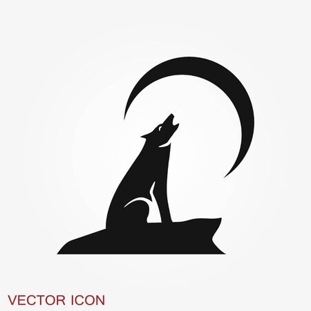 Wolf icon. Animal symbol isolated on background.のイラスト素材
