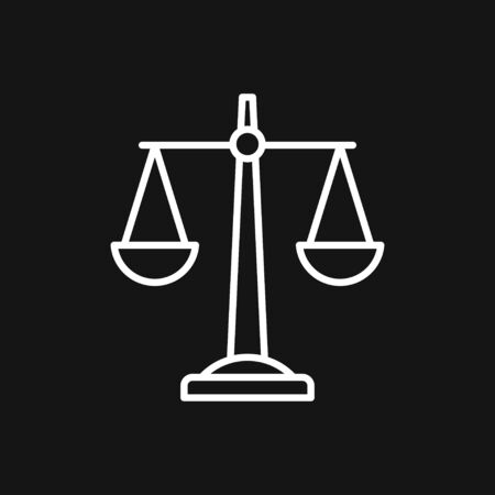 Scales icon. Scales of justice vector icon. Court of law symbol. Flat signsのイラスト素材