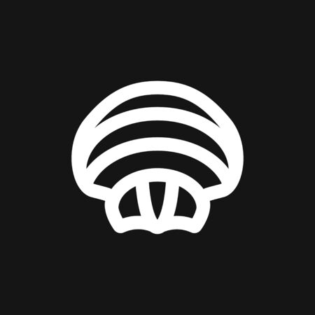 Shell icon, sea animal symbol isolated on background. Vector signのイラスト素材