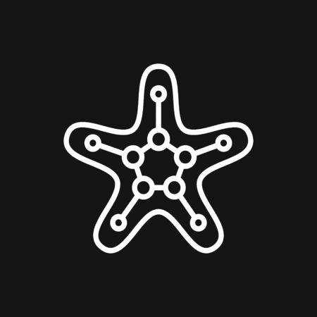 Sea star icon. Starfish vector sign. Sea animal symbol isolated on background.のイラスト素材