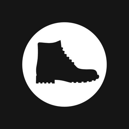 Timberland icon. Minimalist vector illustration of unisex modern shoes isolated on background.のイラスト素材