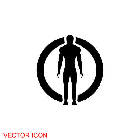 Body icon. Man Body Figure Size Icon Symbol Signのイラスト素材