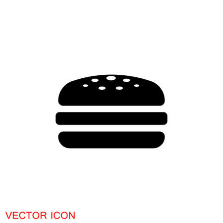 Burger icon, flat design Hamburger web icon.のイラスト素材