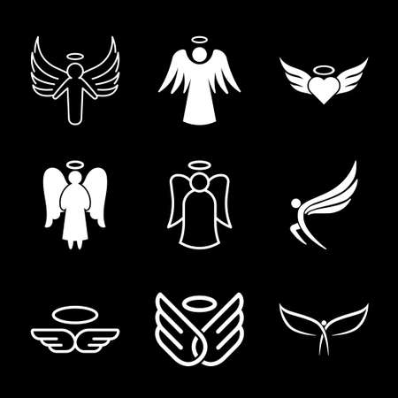 Angel icon. Abstract christmas Angel isolated on backgroundのイラスト素材