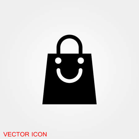 Bag icon. Shopping bag, Vector illustration isolatedのイラスト素材