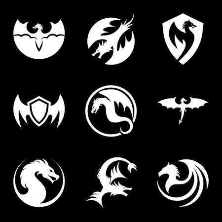 Dragon icon, Dragon logo vector design template, dragonのイラスト素材