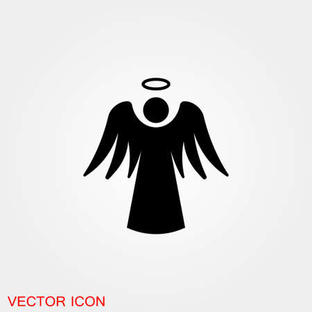Angel icon. Christmas Angel isolated on backgroundのイラスト素材