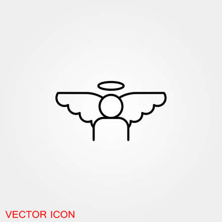 Angel icon. Christmas Angel isolated on backgroundのイラスト素材