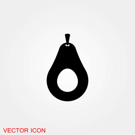 Avocado icon for web and mobile, modern minimalistic flat design. Vector dark gray icon on light gray background.のイラスト素材