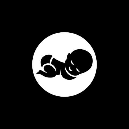 Baby changing diapers flat icon signのイラスト素材