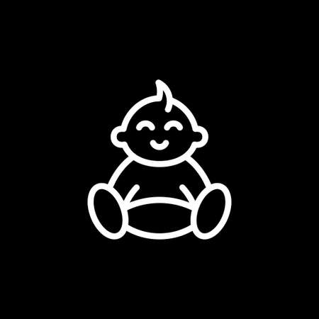 Baby changing diapers flat icon signのイラスト素材