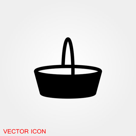 Basket icon, plate with spoon BBQ. Vectorのイラスト素材