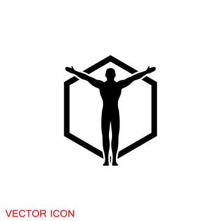 Body icon. Man Body Figure Size Icon Symbol Signのイラスト素材