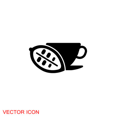 Cocoa icon, chocolate with marshmallows symbol signのイラスト素材