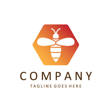 Honey Bee Logo Template. Vector animal logoのイラスト素材