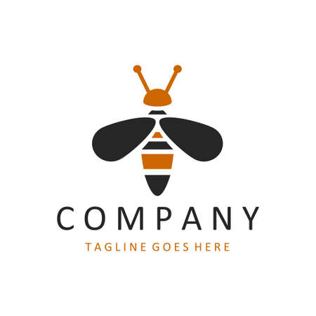 Honey Bee Logo Template. Vector animal logoのイラスト素材
