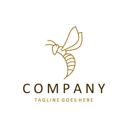 Honey Bee Logo Template. Vector animal logoのイラスト素材