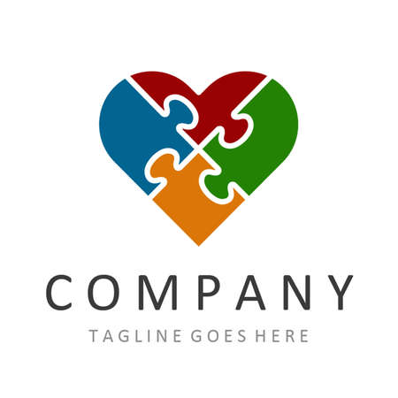 Puzzle logo. Abstract Symbol Icon.  grouped for easy editing.のイラスト素材