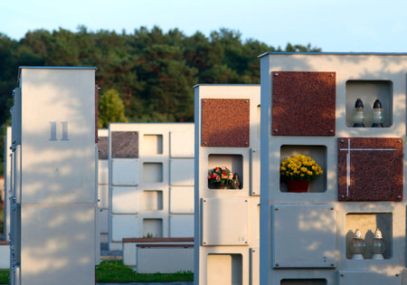 Modern grave in europen graveyardの写真素材