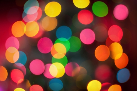 Real bokeh of christmas lightsの写真素材
