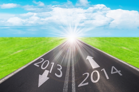 road to new year 2014の写真素材