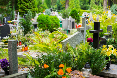 graves on catholic cemeteryの写真素材