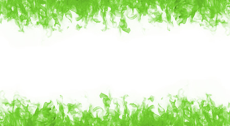 greem flames on white backgoundの写真素材