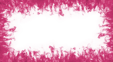 Pink fire frame on white backgroundの写真素材