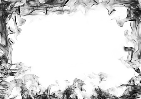smoke frame on white backgroundの写真素材