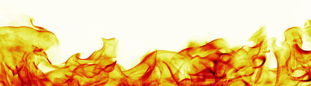 burning fire flame on white background