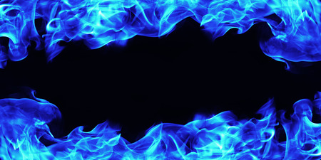 burning fire flame frame on white backgroundの写真素材