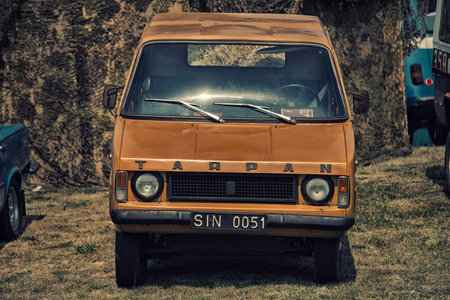 Sleza, Poland, August 15, 2015: Close up old and vintage Tarpan truck on Motorclassic show on August 15, 2015 in the Polandのeditorial素材