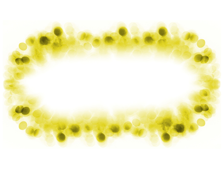 Christmas yellow  background frame with bokeh lights on whiteの写真素材