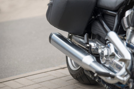 close up of motorcycle exhaust