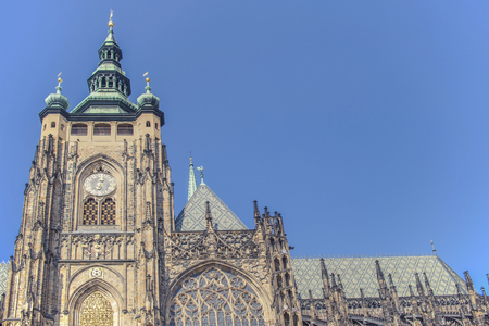 View of the St.Vitus Cathedral in Prague, Czech Republicの写真素材