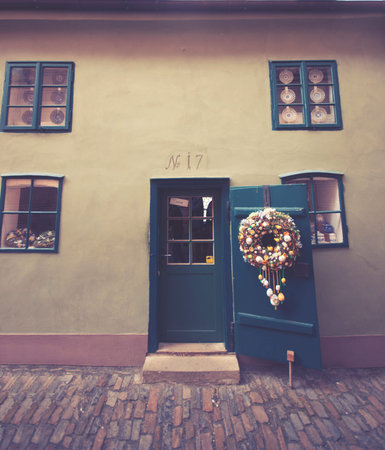 PRAGUE, March 18 :   Golden lane in prague castle. 18, 2016 in Prague - Czech Republicのeditorial素材