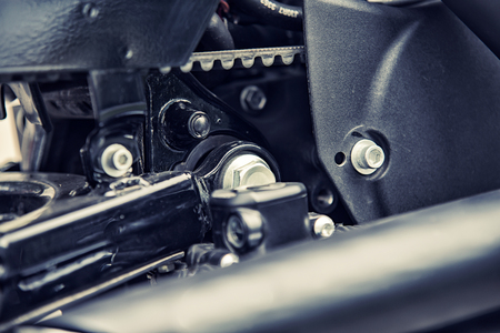 detail of motorcycle engineの写真素材
