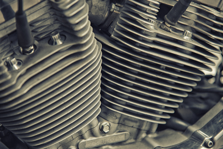 detail of motorcycle engineの写真素材