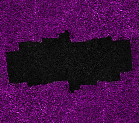 black Hole cracks in the violet wall. Broken concrete template for a contentの写真素材