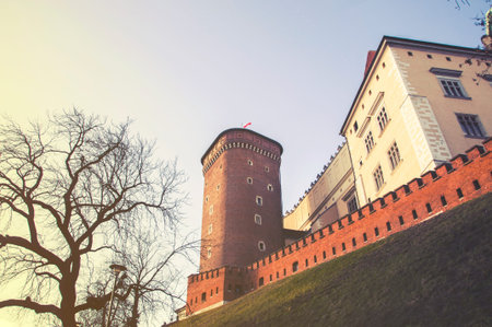 Wawel hill with cathedral and castle in Krakowのeditorial素材