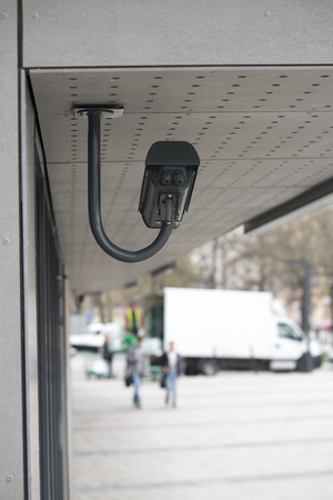 Security CCTV camera or surveillance system in buildingの写真素材