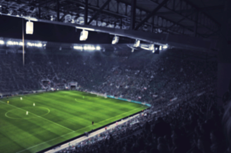 blurred football stadiumの写真素材