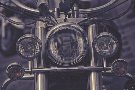 classic Motorcycle headlightの写真素材