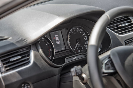 Wroclaw, Poland, May 28, 2016: Close up on Skoda Octavia computeron Motoshow on May 28, 2016 in Polandのeditorial素材
