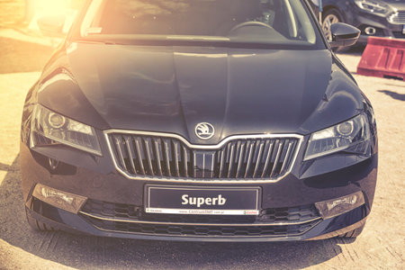 Wroclaw, Poland, May 28, 2016: Close up on Skoda Superb on Motoshow on May 28, 2016 in Polandのeditorial素材
