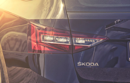 Wroclaw, Poland, May 28, 2016: Close up on Skoda Superb on Motoshow on May 28, 2016 in Polandのeditorial素材